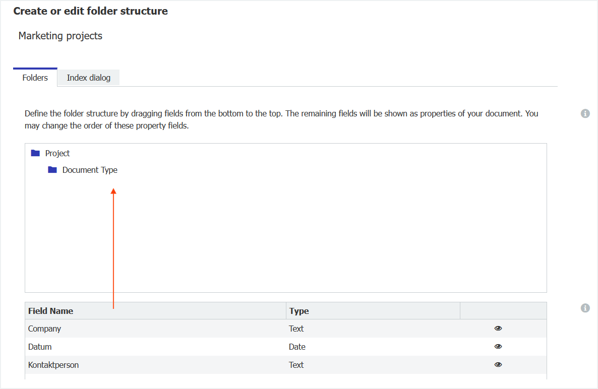 Tip Make folders visible from the start for new file